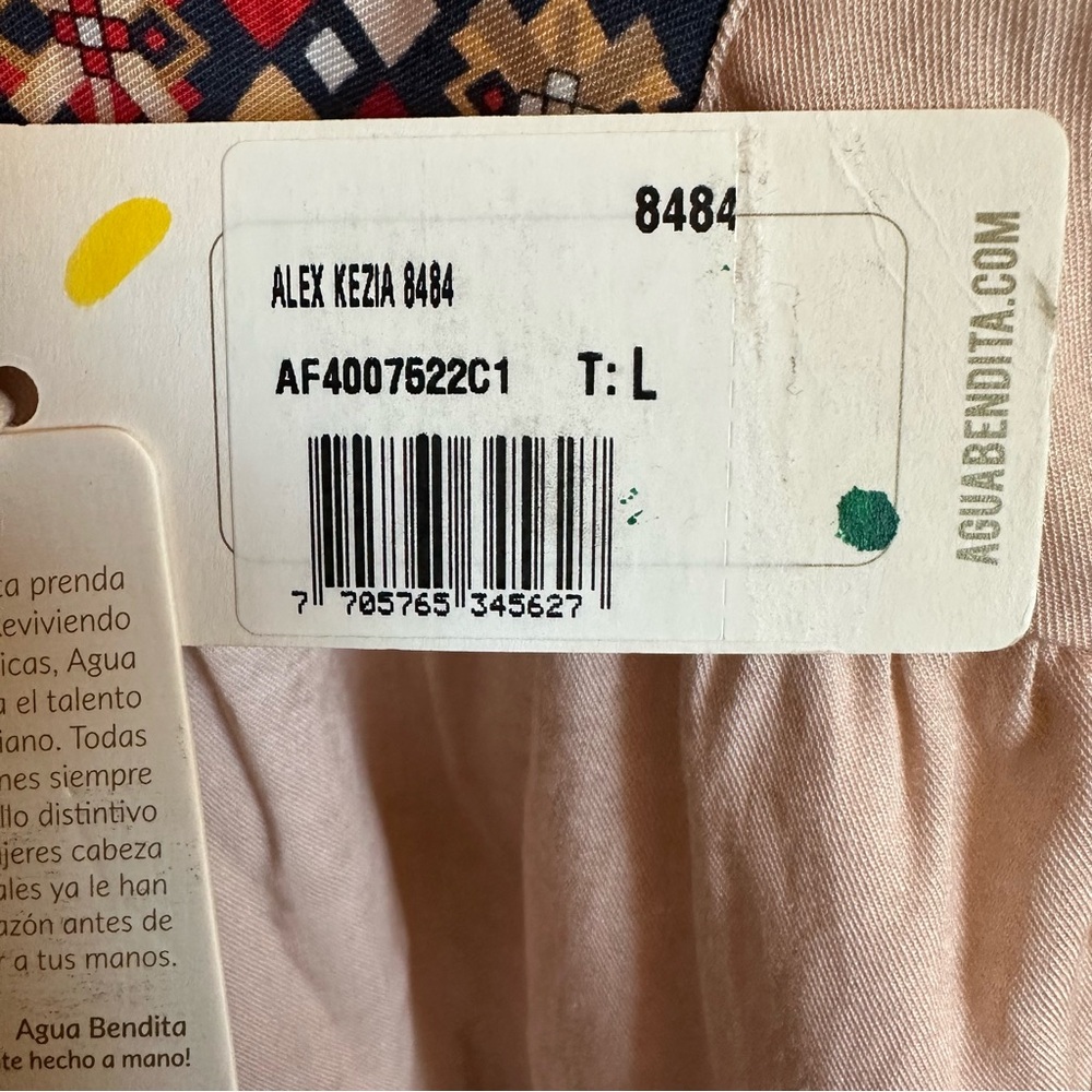 NWT Agua Bendita Alex Kezia Mini Dress Womens Size Large Floral Beachy Defect - Picture 9 of 16